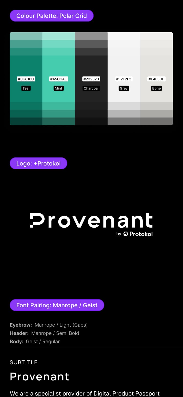 Provenant Brand Styling Mockup.